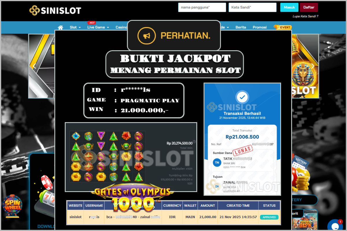 SINISLOT – GATES OF OLYMPUS 1000